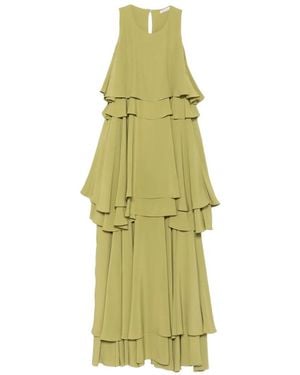 Ami Paris Tiered Ruffled Midi Dress - Green