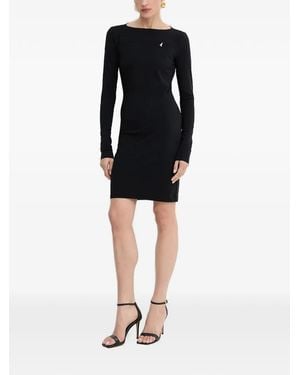 Patrizia Pepe Long-Sleeved Mini Dress - Black