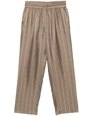 Drole de Monsieur Le Pantalon Rayure Fleuries Trosuers - Pink