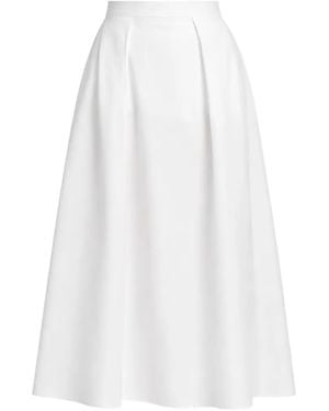 Elie Saab Poplin Midi Skirt - White