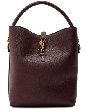 Saint Laurent Logo Bucket Bag - Purple