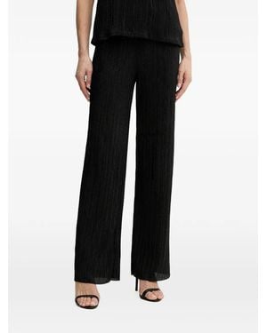 Morgan Pleated Wide-Leg Pants - Black