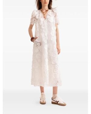 Gemy Maalouf Floral Midi Dress - White