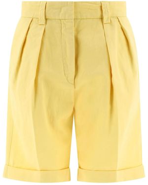 Aspesi Pleated Chino Shorts - Yellow