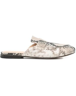 Officine Creative Blair Snakeskin-Effect Flat Mules - White