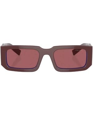 Prada Gafas De Sol Con Montura Rectangular - Rojo