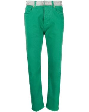 Alexandre Vauthier Vaqueros Con Franja Con Detalles - Verde