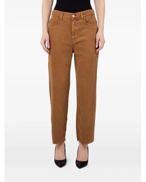 Liu Jo Raw-Hem Pants - Brown