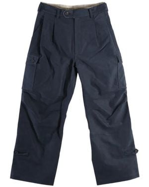 Ziggy Chen Pleated-Detail Cargo Pants - Blue