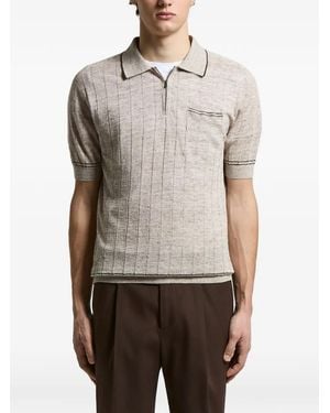 Peserico Poloshirt mit Reißverschluss - Grau