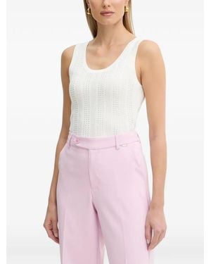 Fracomina Rhinestone-Embellished Ribbed-Knit Top - Pink