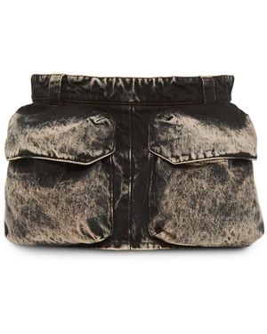 Miu Miu Falda corta con bolsillo de parche - Negro