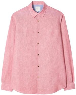 Paul Smith Full-Sleeve Linen Shirt - Pink