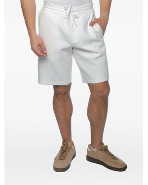ARMANI EXCHANGE Logo-Print Drawstring Track Shorts - White