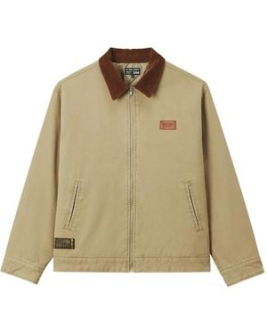 Izzue Corduroy-Collar Zip-Up Jacket - Natural