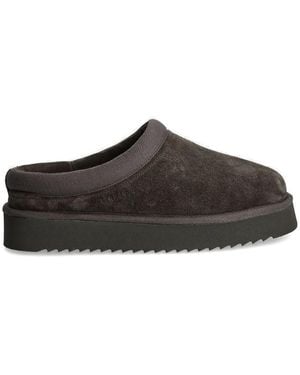 COPENHAGEN Suede Flat Mules - Brown