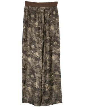 Uma Wang Floral-Print Wide-Leg Trousers - Brown