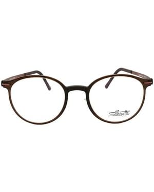 Silhouette Infinity View Round-Frame Glasses - Black