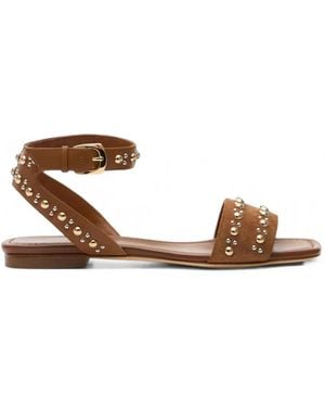 Stuart Weitzman Perry Stud-Embellished Sandals - Brown