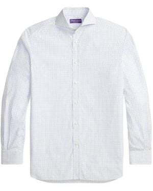 Ralph Lauren Tattersall Check-Pattern Long-Sleeve Shirt - White