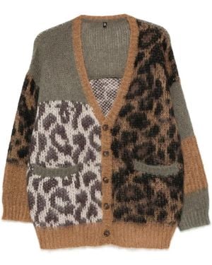 R13 Leopard-Pattern Cardigan - Brown