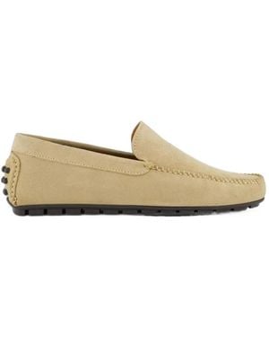 Atelier Verdi Suede Pebbled-Sole Loafers - White