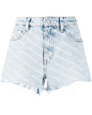 Alexander Wang Pantaloncini denim a vita alta bite - Blu