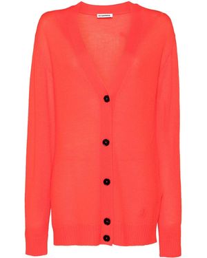 Jil Sander Jil Sanda+ Logo Embroidery Cardi-Coat - Red