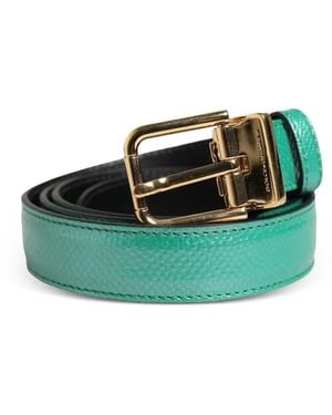 Dolce & Gabbana Textured-Leather Belt - Green