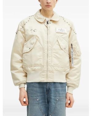 Alpha Industries X Thug Club Stud-Embellished Patch Jacket - Natural