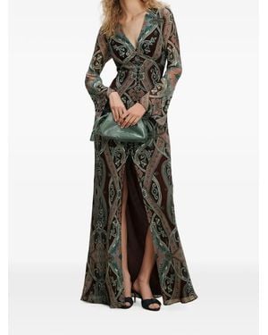 Veronica Beard Daciana Paisley-Print Maxi Dress - Green