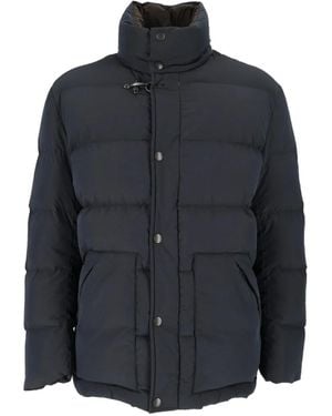 Fay High-Neck Quilted Down Jacket - Blue