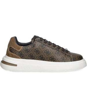 Guess Monogram-Print Trainers - Brown