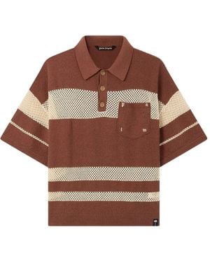 Palm Angels Palm Type Loose-Knit Polo - Brown