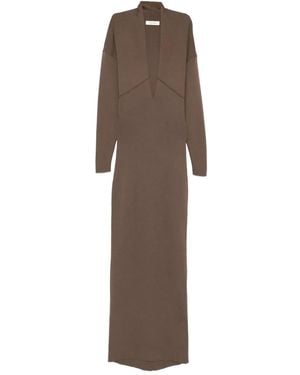 Entire studios Rallel V-Neck Long-Sleeve Maxi Dress - Brown