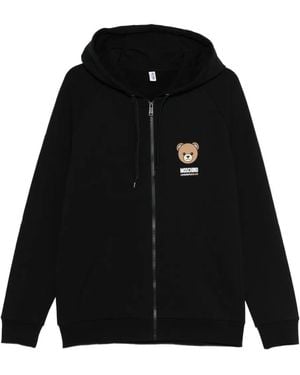 Moschino Teddy-Print Zip-Up Loungewear - Black