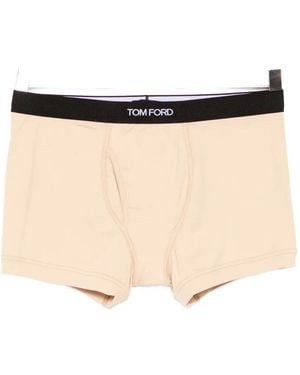 Tom Ford Logo-Waistband Boxers - Natural