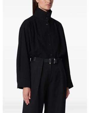 Source Unknown Ruched High-Neck Shirt - Black