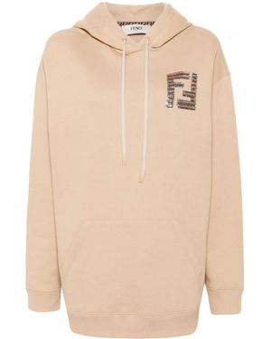 Fendi Hoodie Mit Ff-Pailletten - Natur