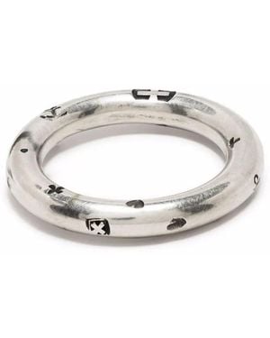 Werkstatt:münchen Stamped Band Ring - White