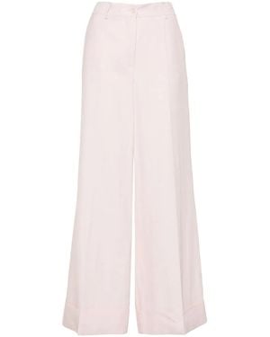P.A.R.O.S.H. Mid-Waist Wide-Leg Pants - Pink