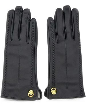 Gianni Chiarini Logo-Rivet Stitched-Detail Gloves - Black