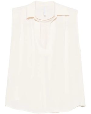 Imperial Sleeveless V-Neck Top - White