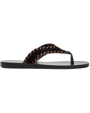Ancient Greek Sandals Braided Strap Sandals - Black
