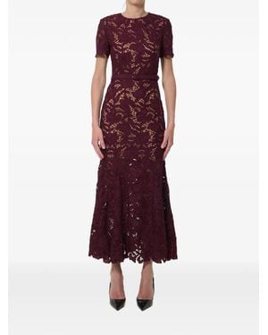 Self-Portrait Belted Midi Dress - Purple