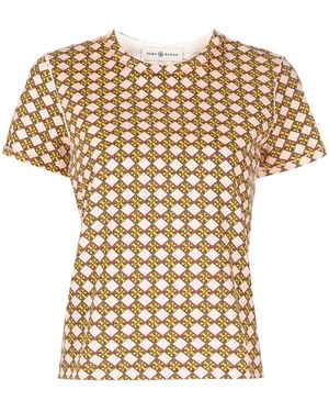 Tory Burch T-Shirt En Coton À Motif Monogrammé - Multicolor