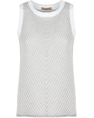 Purotatto Sequin-Embellished Top - White