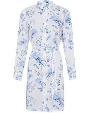 Vilebrequin Chemise Mi-Longue Medusa And Shells - Bleu