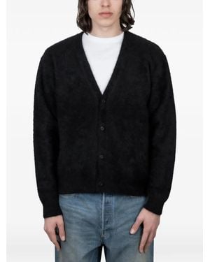 stein Cardigan Crop En Maille À Effet Brossé - Noir