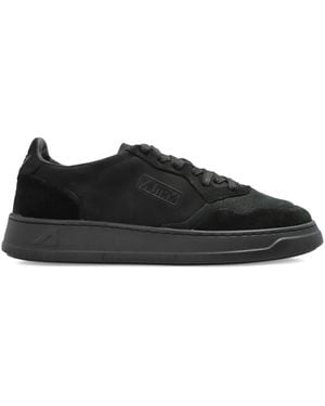 Autry Medalist Suede Low-Top Sneakers - Black